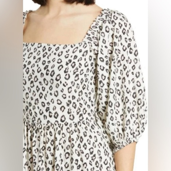 Billabong Dress Sweet Demeanor Animal Leopard Print White/Black/Pink - XS - Picture 2 of 11